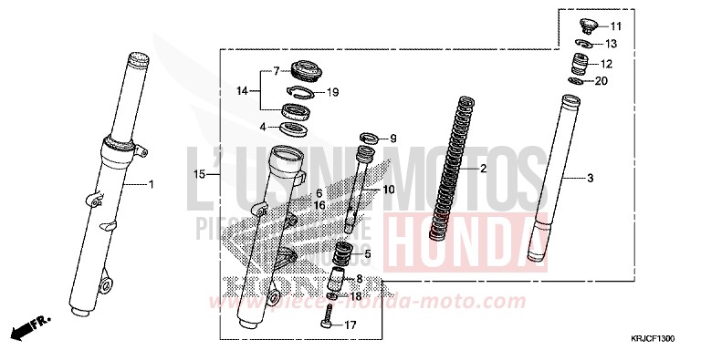 FRONT FORK for S-Wing ABS PEARL NIGHTSTAR BLACK (NHA84) from 2012